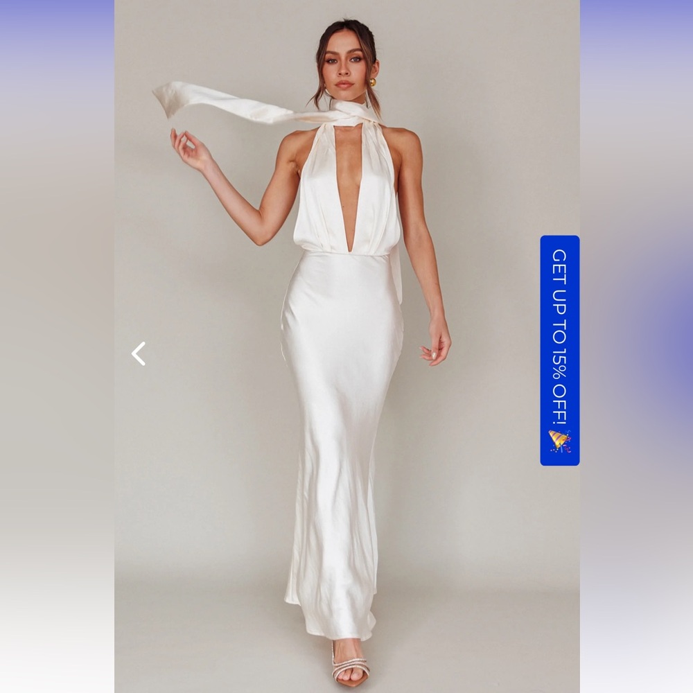 ITALIA AZURE HALTERNECK MAXI DRESS OYSTER